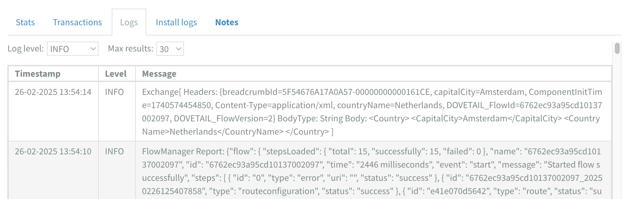 Flow Manager - Flow Logs