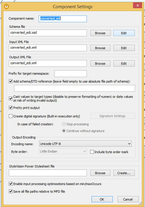 Component Settings