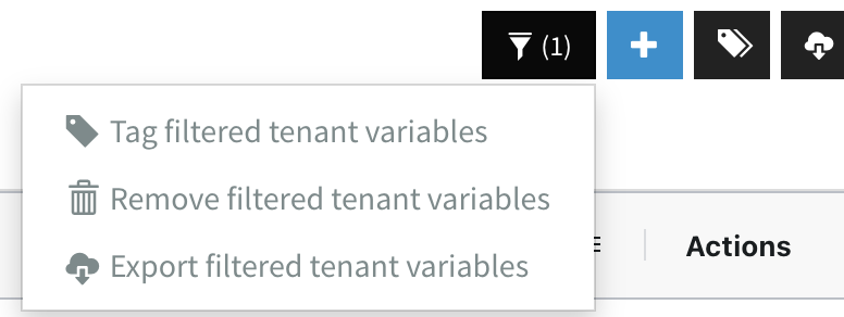 Filter Button Quicklink Menu Actions